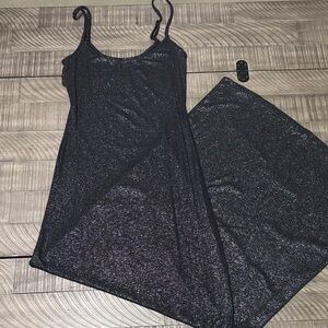 Aerie Black Shimmer Stretchy Bodycon Dress